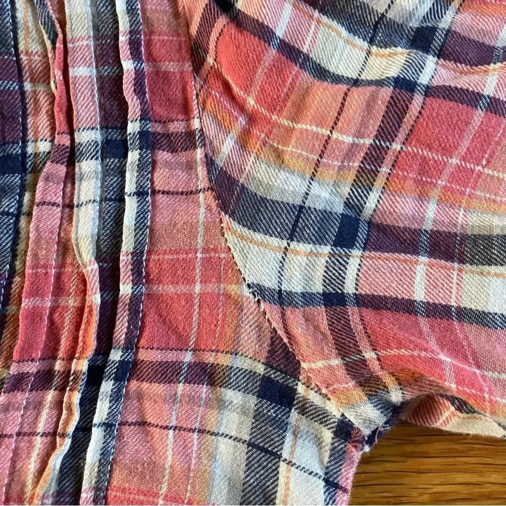 CP Shades Red Plaid Cowgirl USA Linen Cotton Regina Tunic Shirt Dress Medium - Picture 9 of 15